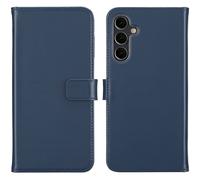 Selencia Étui portefeuille en cuir véritable pour Samsung Galaxy A16 - Bleu