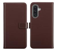 Selencia Selencia Étui portefeuille en cuir véritable pour Samsung Galaxy A18 (4G) / A17 (4G/5G) Marron Marron
