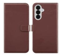 Selencia Selencia Étui portefeuille en cuir véritable pour Samsung Galaxy A36 / A56 Marron Marron