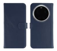 Selencia Selencia Étui portefeuille en cuir véritable pour Xiaomi 17 Ultra Bleu foncé Bleu