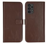 Selencia Selencia Étui portefeuille en cuir véritable Samsung Galaxy A13 (4G) Marron Marron