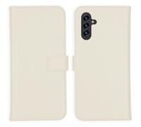 Selencia Selencia Étui portefeuille en cuir véritable Samsung Galaxy A13 (5G) / A04s Greige Gris