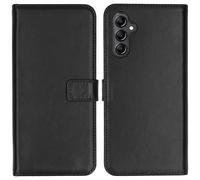 Selencia Étui portefeuille en cuir véritable pour Samsung Galaxy A14 (5G/4G) - Noir