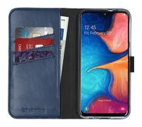 Selencia Selencia Étui portefeuille en cuir véritable Samsung Galaxy A20e Bleu Bleu