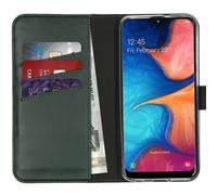 Selencia Selencia Étui portefeuille en cuir véritable Samsung Galaxy A20e Vert Vert