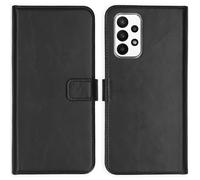 Selencia Selencia Étui portefeuille en cuir véritable Samsung Galaxy A23 (5G) Noir Noir