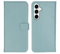 Etui portefeuille en cuir véritable pour Samsung Galaxy A35 - Air Blue