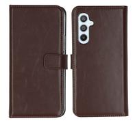 Selencia Selencia Étui portefeuille en cuir véritable Samsung Galaxy A54 (5G) Marron Marron