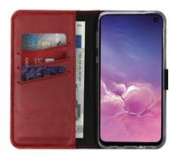 Selencia Selencia Étui portefeuille en cuir véritable Samsung Galaxy S10e Rouge Rouge