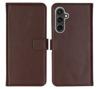 Selencia Étui portefeuille en cuir véritable pour Samsung Galaxy S23 FE - Marron
