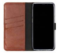 Selencia Selencia Étui portefeuille en cuir véritable Samsung Galaxy S9 Marron clair Brun clair