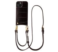 Selencia Nova coque arrière en cuir véritable avec porte-cartes pour Apple iPhone 14 / 13 - Dark Chocolate