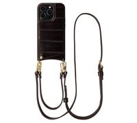 Selencia Selencia Nova coque arrière en cuir véritable avec porte-cartes pour iPhone 14 Pro Dark Chocolate Brun foncé