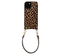 Selencia Selencia Nova coque arrière en cuir véritable avec porte-cartes pour iPhone 15 Fawn Chic Multicolore