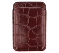 Selencia Selencia Porte-cartes Croco avec MagSafe Burgundy Rouge foncé