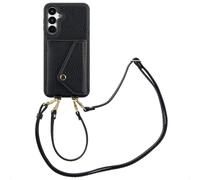 Selencia Sera étui de téléphone avec cordon et porte-cartes pour le Samsung Galaxy A16 - Noir