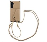 Selencia Sera étui de téléphone avec cordon et porte-cartes pour le Samsung Galaxy A55 - Taupe