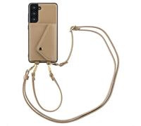 Selencia Sera étui de téléphone avec cordon et porte-cartes pour le Samsung Galaxy S21 FE - Taupe