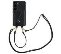 Selencia Sera étui de téléphone avec cordon et porte-cartes pour le Samsung Galaxy S23 - Noir