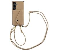 Selencia Sera étui de téléphone avec cordon et porte-cartes pour le Samsung Galaxy S24 - Taupe
