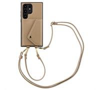Selencia Sera étui de téléphone avec cordon et porte-cartes pour le Samsung Galaxy S24 Ultra - Taupe