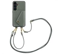 Selencia Sera étui de téléphone avec cordon et porte-cartes pour le Samsung Galaxy S24 - Vert sauge
