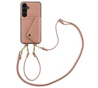 Selencia Sera étui de téléphone avec cordon et porte-cartes pour le Samsung Galaxy S24 - Vieux rose