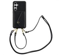 Selencia Sera étui de téléphone avec cordon et porte-cartes pour Samsung Galaxy S24 FE - Noir