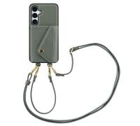 Selencia Sera étui de téléphone avec cordon et porte-cartes pour Samsung Galaxy S24 / S25 - Vert sauge