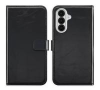 Selencia Selencia Étui portefeuille en cuir véritable pour Samsung Galaxy A36 / A56 Noir Noir
