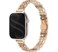 Selencia Slim Steel Jubilee Inspired link bracelet pour Apple Watch Series 1 à 9 / SE (38/40/41 mm) | Series 10 (42 mm) - Rose Gold