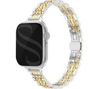 Selencia Slim Steel Jubilee Inspired link bracelet pour Apple Watch Series 1 to 9 / SE (38/40/41 mm) | Series 10 (42 mm) - Silver & Gold