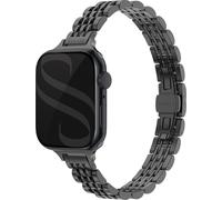 Selencia Slim Steel Jubilee Inspired link bracelet pour l'Apple Watch Series 1 à 9 / SE (38/40/41 mm) | Series 10 (42 mm) - Noir