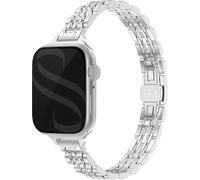 Selencia Slim Steel Jubilee Inspired link bracelet pour l'Apple Watch Series 1 à 9 / SE (38/40/41 mm) | Series 10 (42 mm) - Silver