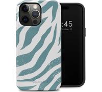 Selencia Selencia Coque arrière Vivid Tough iPhone 14 Pro Max Colorful Zebra Pine Blue Multicolore