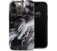 Selencia Selencia Coque arrière Vivid Tough iPhone 14 Pro Max Chic Marble Black Multicolore