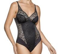 Selene, Body pour femme en dentelle effet transparent, avec armature et motif floral, sans rembourrage, collection Graziella, Noir, 110C