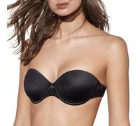 Selene - Cupcake C Soutien-gorge avec armatures et rembourrage sans bretelles Dos transparent Fabriqué en microfibre douce., Noir , 95