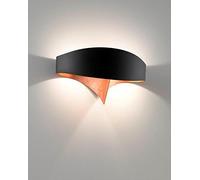 Selene Scudo Applique murale 11 W, noir avec feuille de cuivre