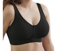 Selene, Soutien-gorge pour Femme en Tissu Antiallergique, Sans Anneaux, avec Coques Amovibles et Fermeture Frontale Confortable, Collection Luisa, Noir , XX-Large