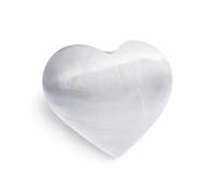 Sélénite véritable pierre naturelle en forme de cœur, 7 cm, symbole d'amour et d'harmonie, santé, purification, tranquillité, protection, pleine conscience, âme, sérénité, pureté, un cadeau avec
