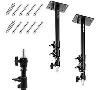 Selens Lot de 2 bras Boom pour montage mural, 103 cm, longueur réglable avec filetage 3/8" 1/4", adaptateur universel pour studio photo, lampes vidéo, parapluies, réflecteurs