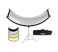 Selens Réflecteur 4 en 1 60 x 180 cm en Forme de U - Incurvé et Diffuseur d'Éclairage Réglable - Noir/Blanc/Or/Argent - Avec Sac de Transport pour Studio Photo, Portrait, Catch