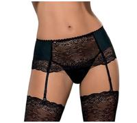 Selente Love & Fun Séduisant Ensemble de Lingerie Femme: Porte-Jarretelles et String dans Une Boite Cadeau, noir lucide, S-M