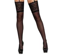 Selente Lovely Legs Bas séduisants pour femme, différents modèles, fabriqués en UE, Ourlet large noir, S-M