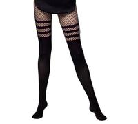 Selente Lovely Legs Collants élégants pour femme avec effet porte-jarretelles Made in EU, Noir filet 40 Den, Noir , 34