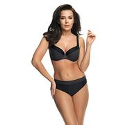 Selente My Secret 1875 Maillot de Bain Taille Haute Shaping Femme 2 pièces/Bikini Grande Taille, Bonnets C-H, Bikini Noir/Blanc Pois, 90E/Slip M