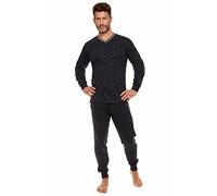 Selente Sweet Dreams Ensemble de Pyjama Tendance Homme en 100% Coton, Anthracite imprimé Long, M