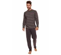 Selente Sweet Dreams Ensemble de Pyjama Tendance Homme en 100% Coton, Gris/Anthracite Long, L