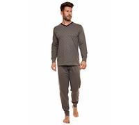 Selente Sweet Dreams Ensemble de Pyjama Tendance Homme en 100% Coton, Gris imprimé Long, L